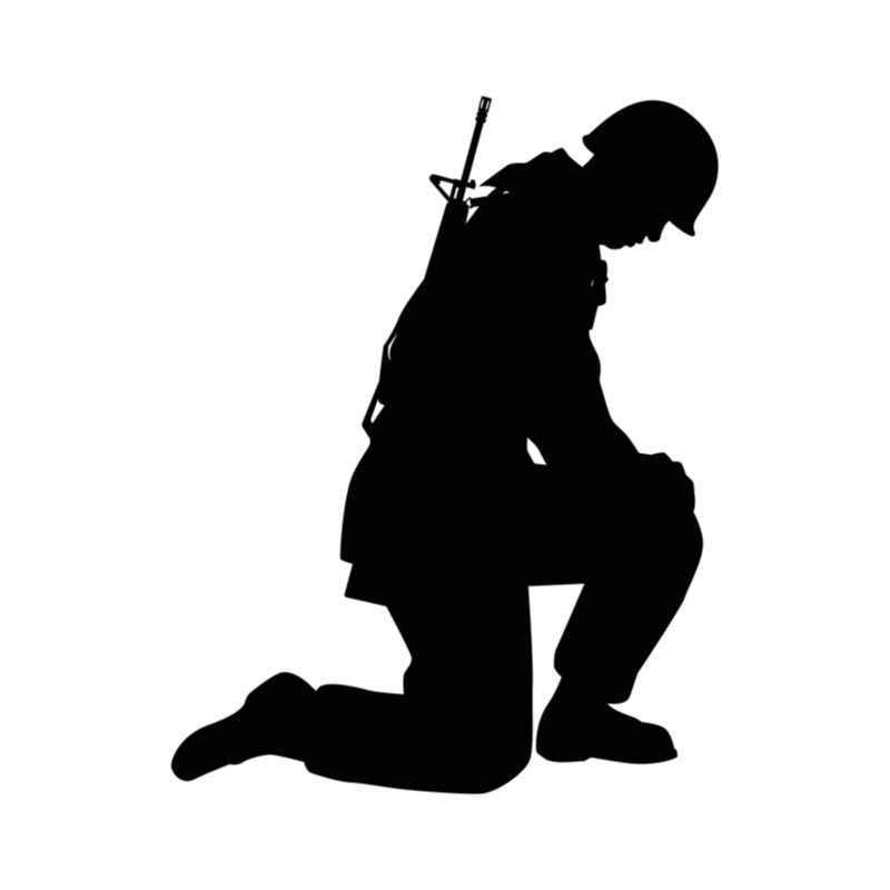 A digital illustration of a soldier on a white bg