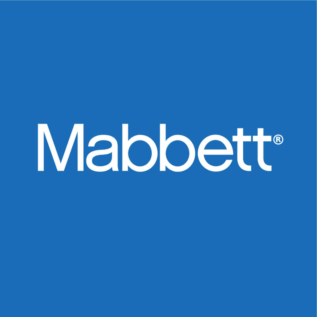 Mabbett Logo Square on a blue background