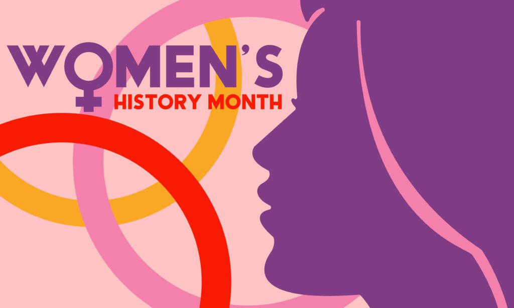 Womens History Month flyer on the website