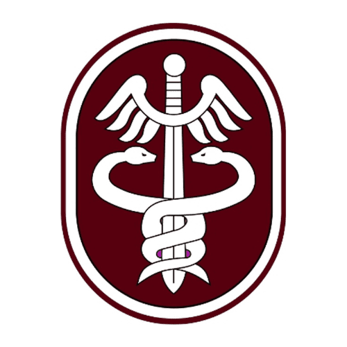 A logo with a symbol of a snake and a cross.