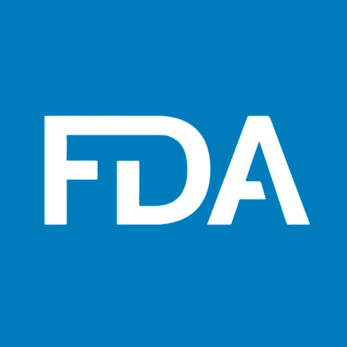 The fda logo on a blue background.