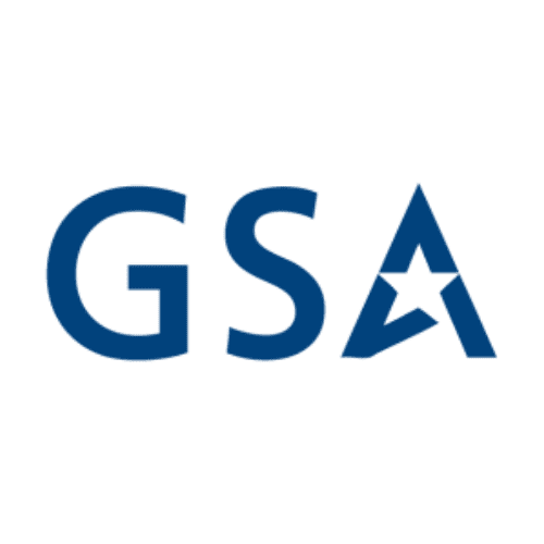 The gsa logo on a white background.