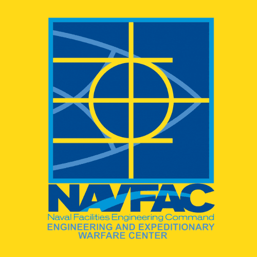 The navafac logo on a yellow background.