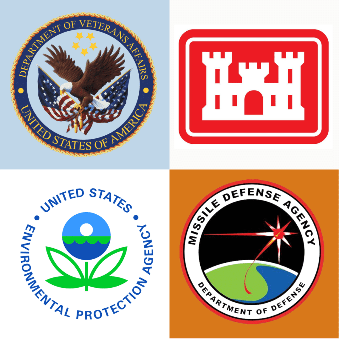 US government agency logos in a grid.