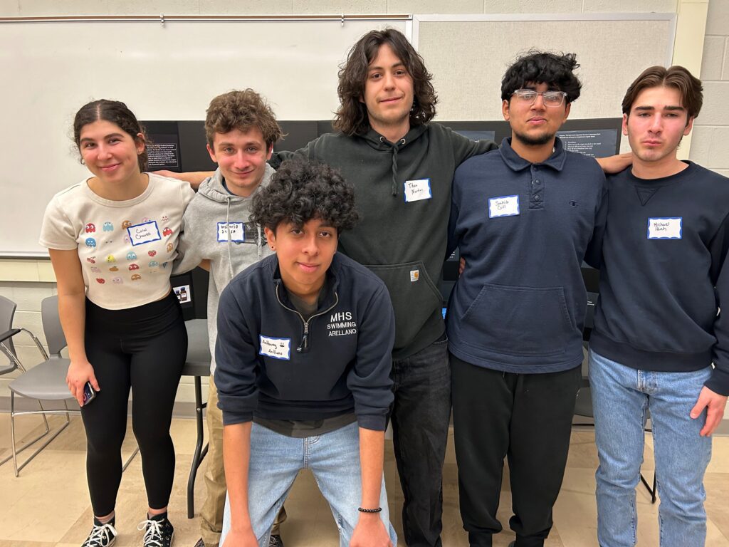 a group of six students in a classroom